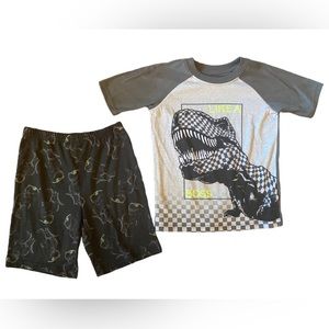 Dinosaur “Like a Boss” Boys Size 4/5 Short Sleeve Shorts PJ Set